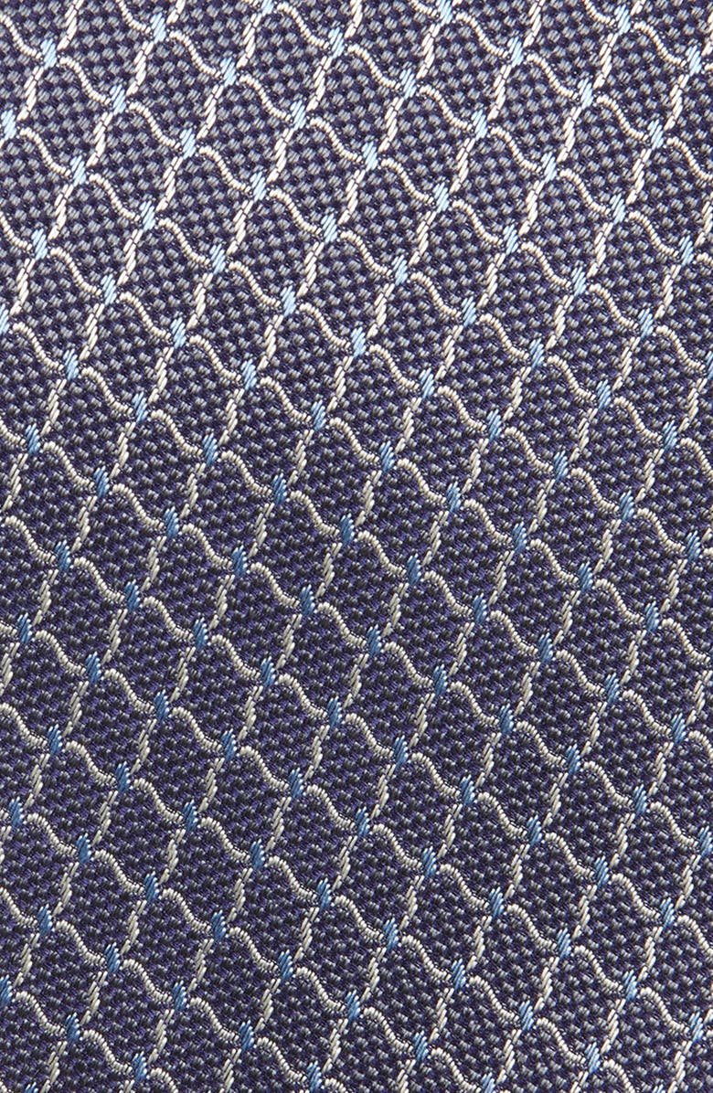 David Donahue Neat Silk Tie, Alternate, color, Gray