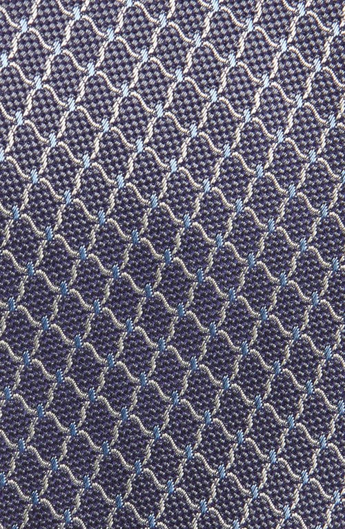 David Donahue Neat Silk Tie In Blue