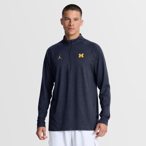 Men's  Jordan Brand  Navy Michigan Wolverines Dri-FIT Stride Half-Zip Running Top
