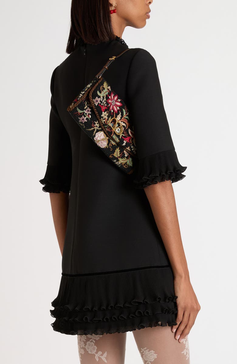 Valentino Garavani Embroidered
Beaded Satin Shoulder Bag, Alternate, color,