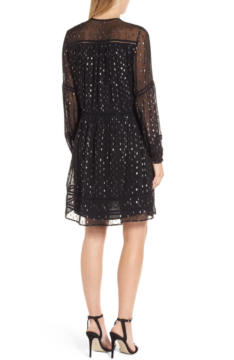 Velvet by Graham & Spencer Split Neck Chiffon Dress, Alternate, color, 