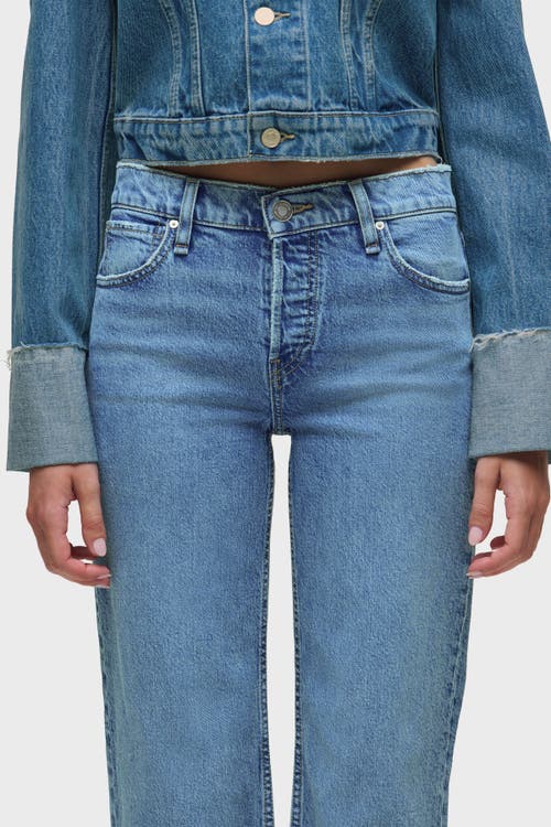 Hudson Jeans Rosie High-rise Wide Leg Ankle Raw Hem In Blue