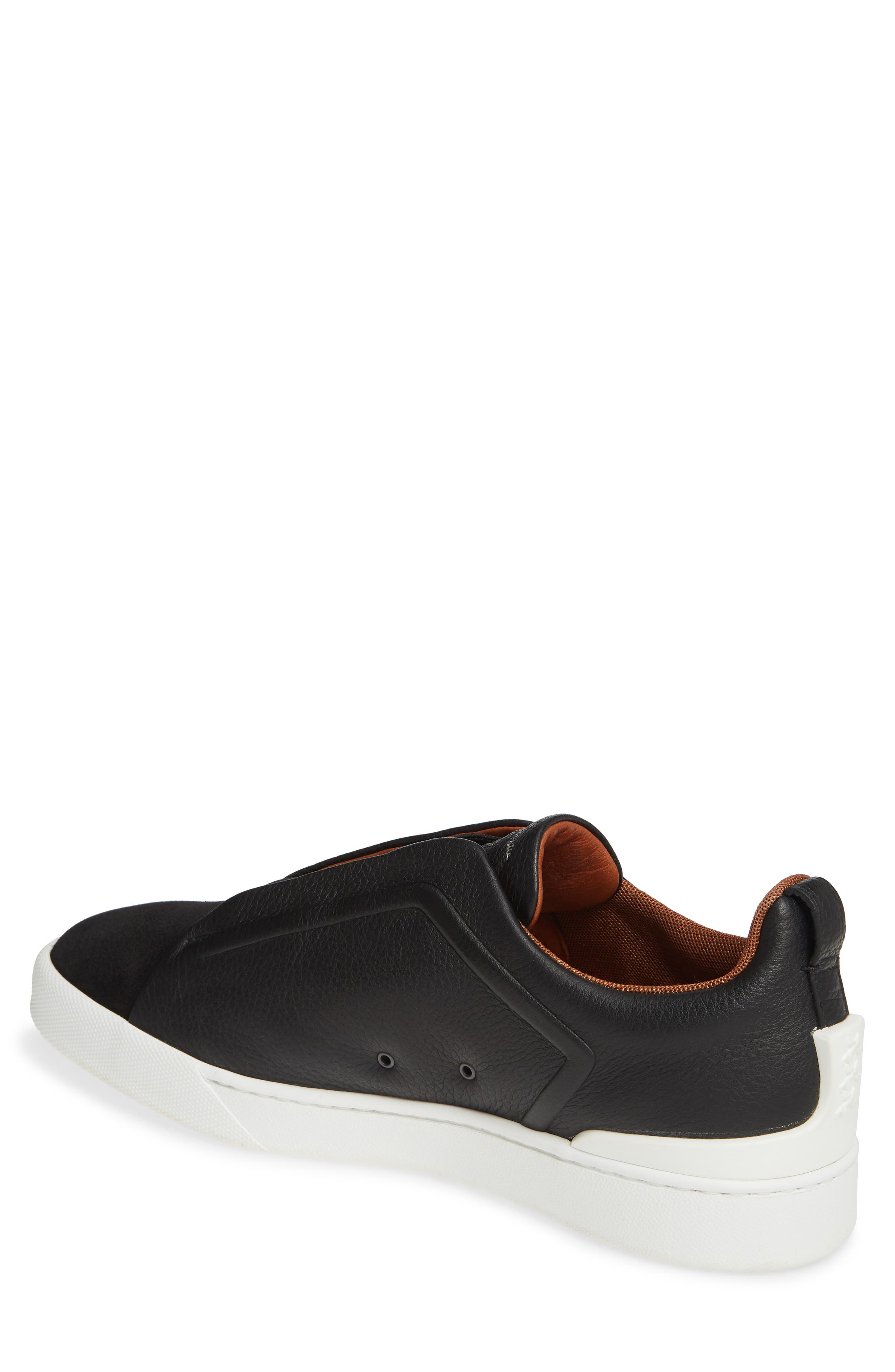 Ermenegildo Zegna Slip-On Sneaker, Alternate, color, BLACK/ BLACK