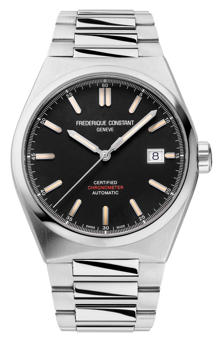 FREDERIQUE CONSTANT Highlife Automatic COSC Bracelet Watch, 39mm, Main, color, Silver-Tone