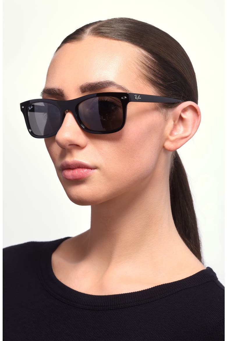 54mm Square Sunglasses, Alternate, color, BLACK / DARK GREY