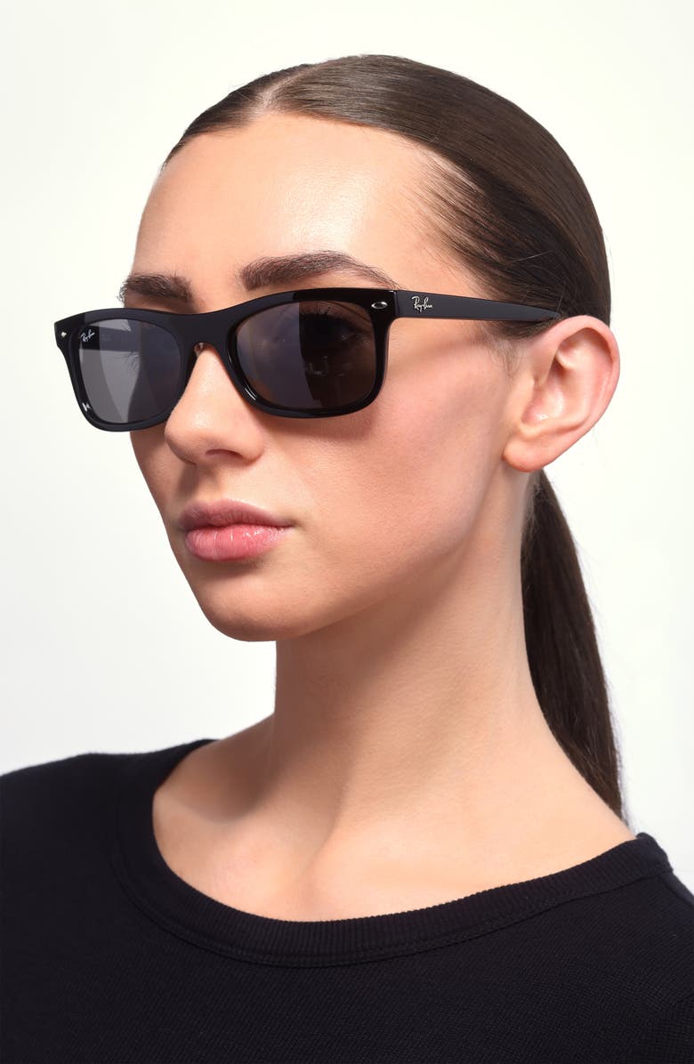 Ray-Ban 54mm Square Sunglasses, Alternate, color, Black / Dark Grey