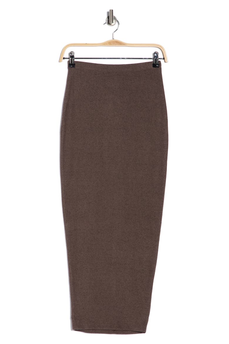Ruffle Slit Stretch Maxi Skirt, Main, color, GREEN