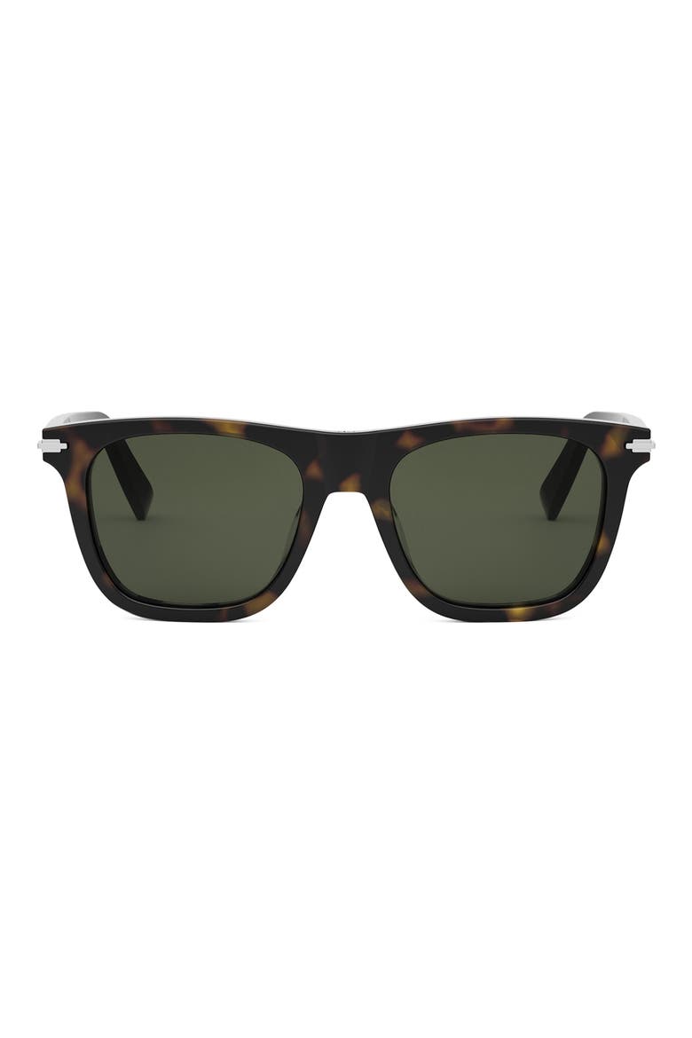 'DiorBlackSuit S13I 53mm Geometric Sunglasses, Main, color, DARK HAVANA / GREEN
