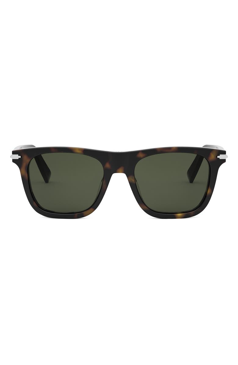 DIOR 'DiorBlackSuit S13I 53mm Geometric Sunglasses, Main, color, Dark Havana / Green