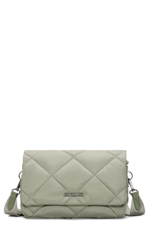 Madison Quilted Nylon Flap Crossbody Bag