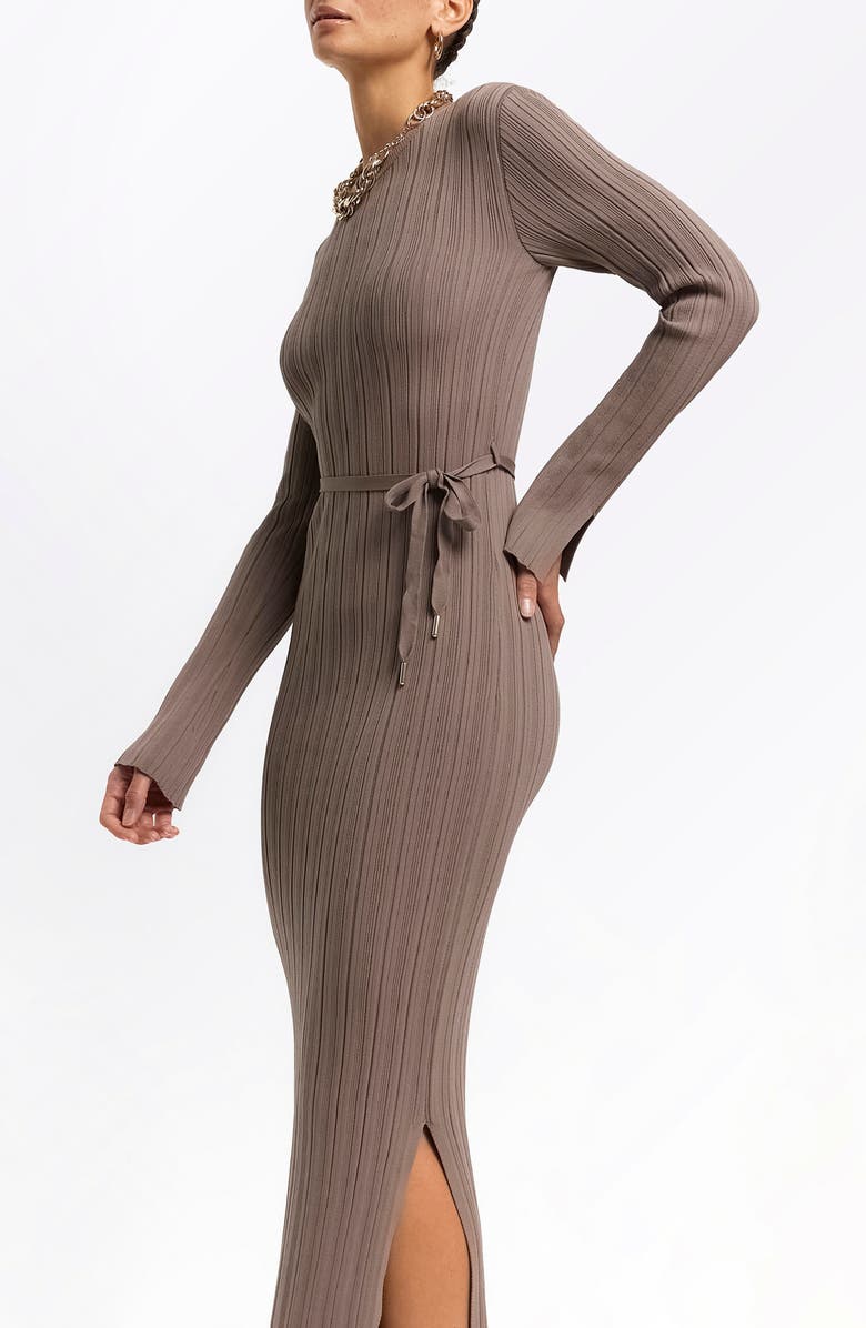 River Island Long Sleeve Variegated Rib Knit Dress, Alternate, color, 