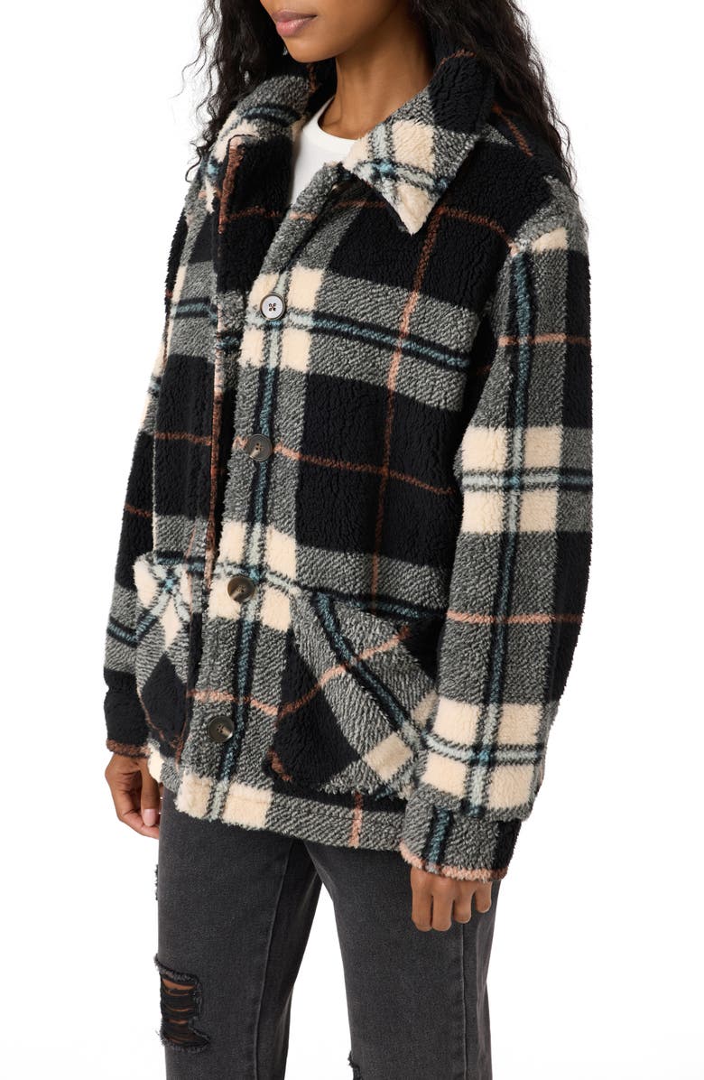 O'Neill Huxlee Plaid Fleece Shirt Jacket, Alternate, color, 