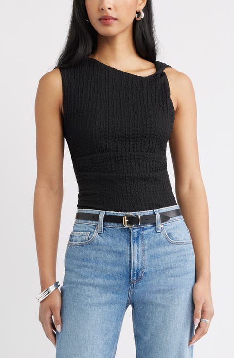 Twisted Shoulder Textured Tank