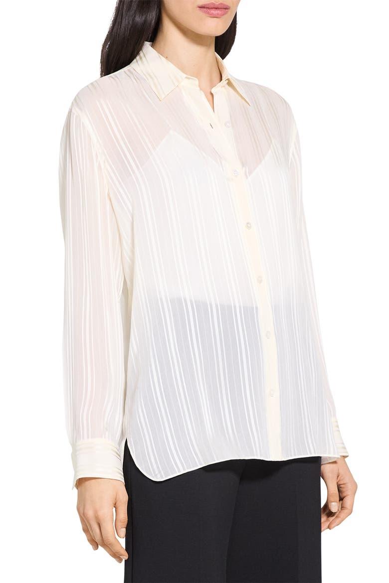 Tonal Stripe Button-Up Shirt, Alternate, color, IVORY
