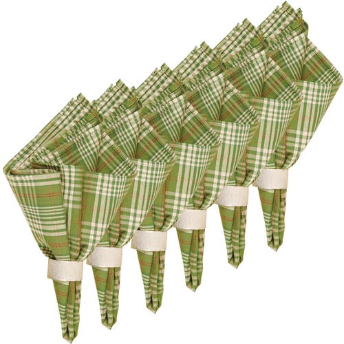 C & F Home C&f Home Holly Plaid Napkin Set Of 6 In Green