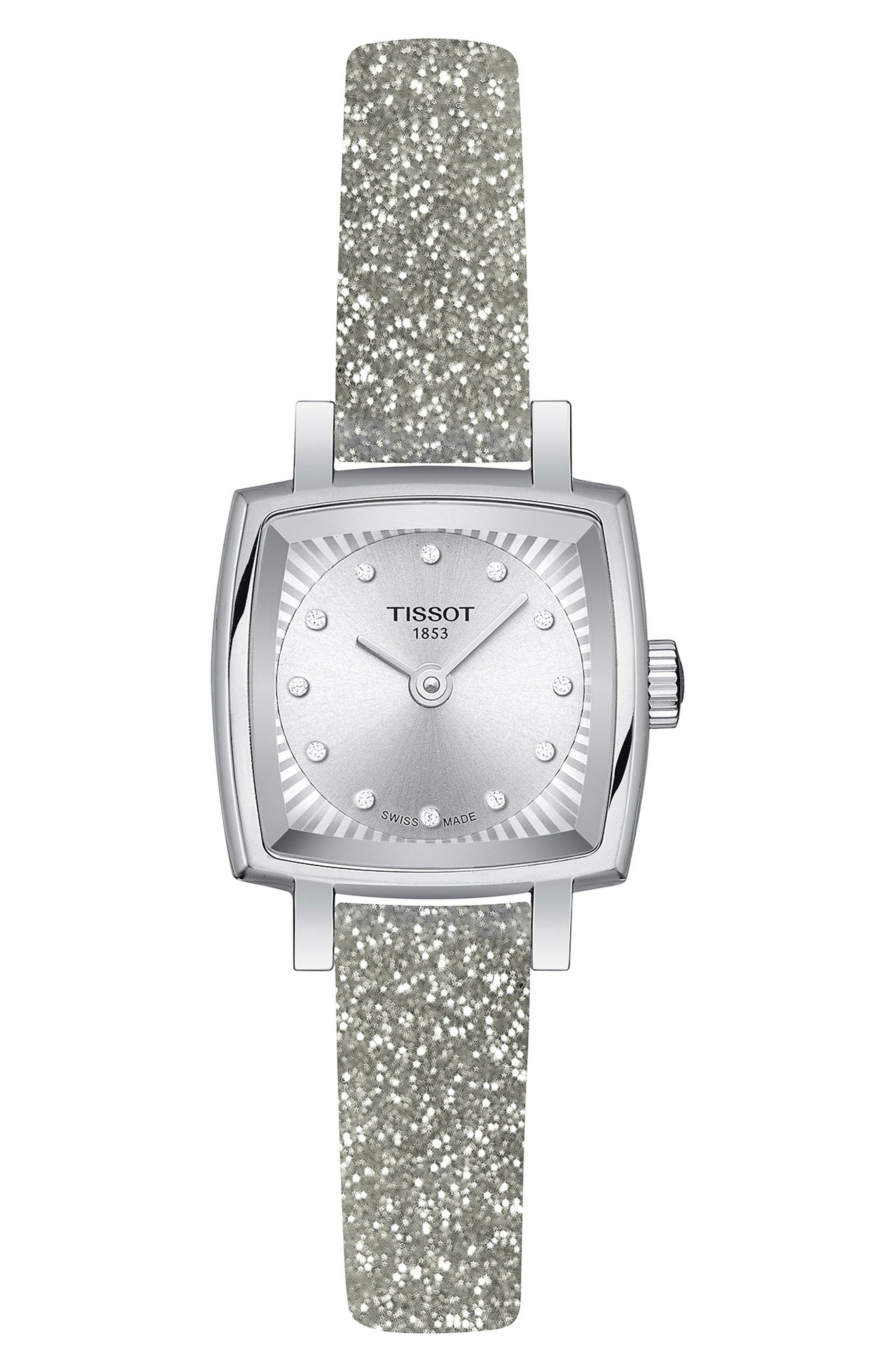 Tissot Loveley Square Diamond Watch with Interchangeable Straps, 20mm