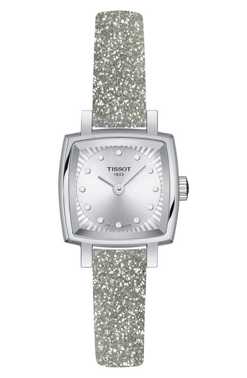 Loveley Square Diamond Watch with Interchangeable Straps, 20mm
