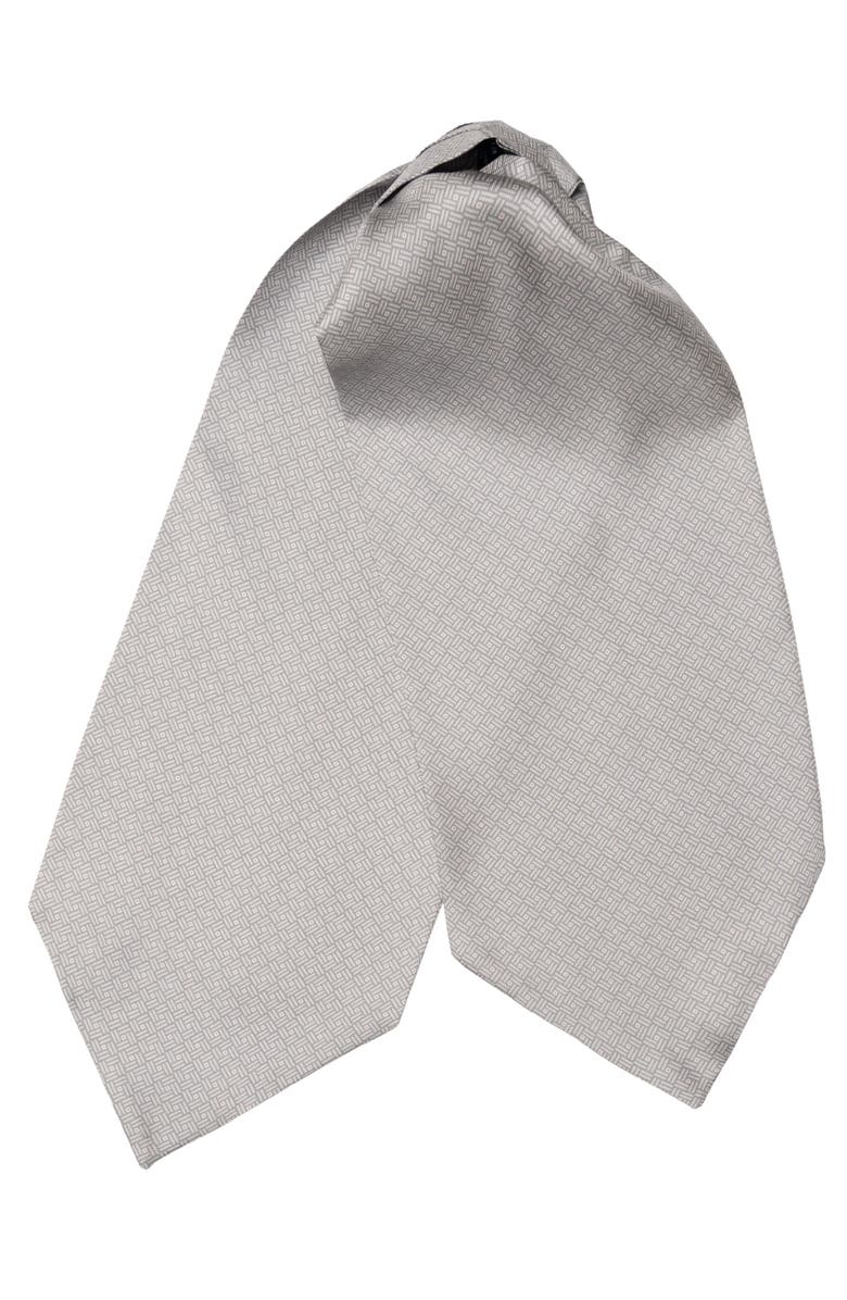 Elizabetta Sanremo - Silk Ascot Cravat Tie for Men, Main, color, Grey