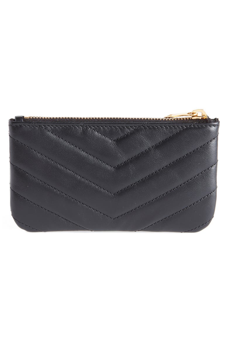Monogram Leather Key Pouch, Alternate, color, NERO