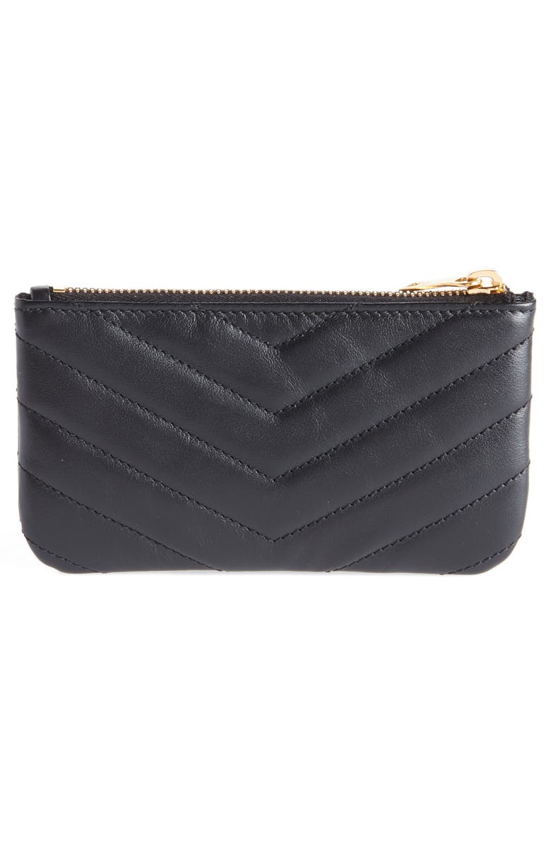 Saint Laurent Monogram Leather Key Pouch, Alternate, color, 