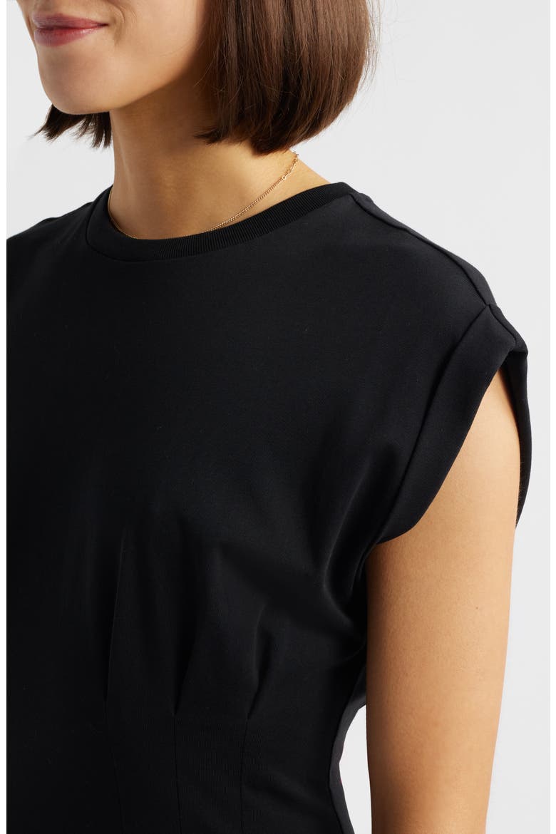 The Jersey Organic Cotton A-Line Dress, Alternate, color, BLACK