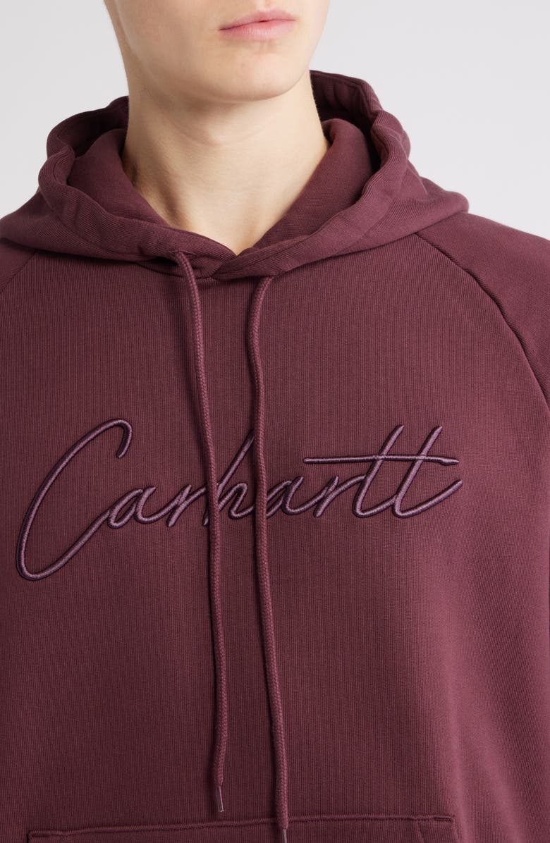 Carhartt Work In Progress Ray Embroidered Logo Cotton Hoodie, Alternate, color, Rondo