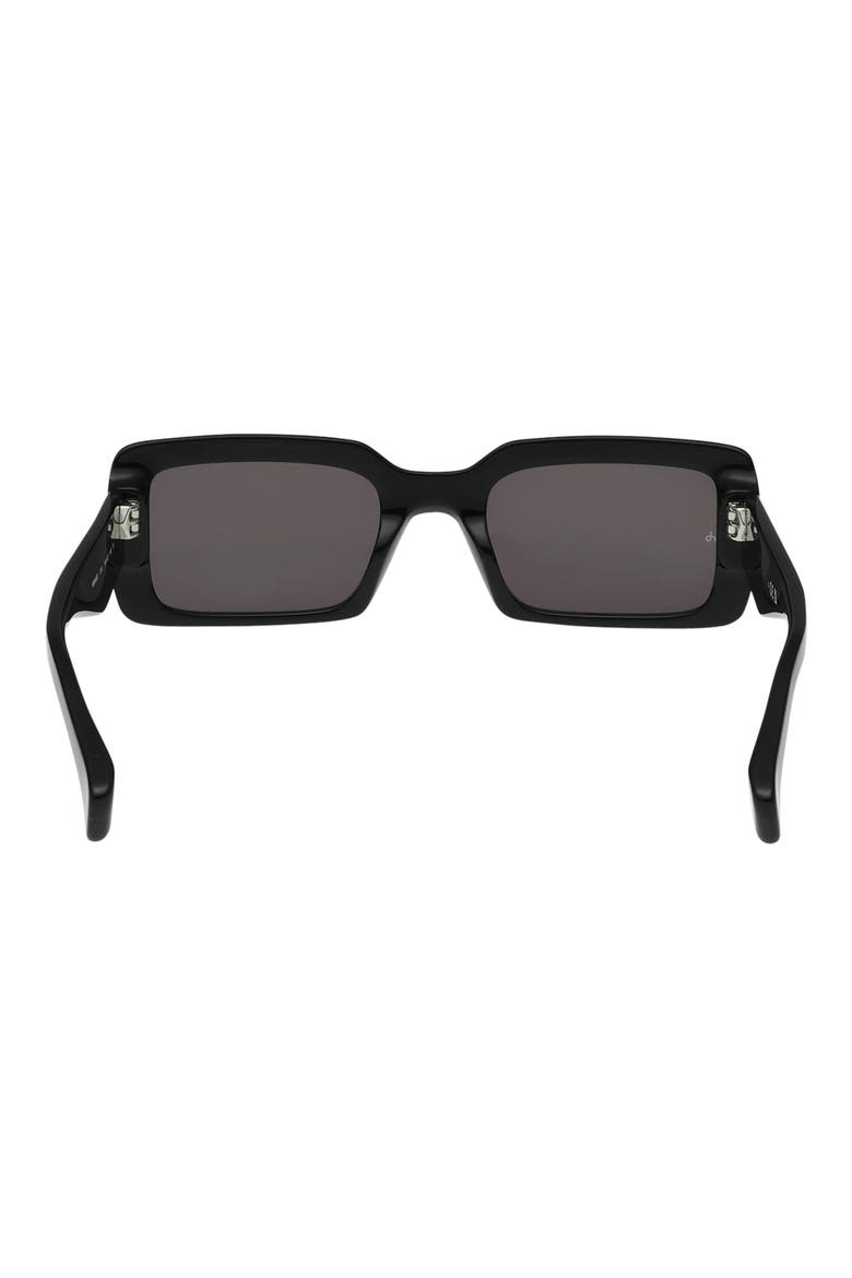 54mm Rectangular Sunglasses, Alternate, color, SHINY BLACK SMOKE LENSES