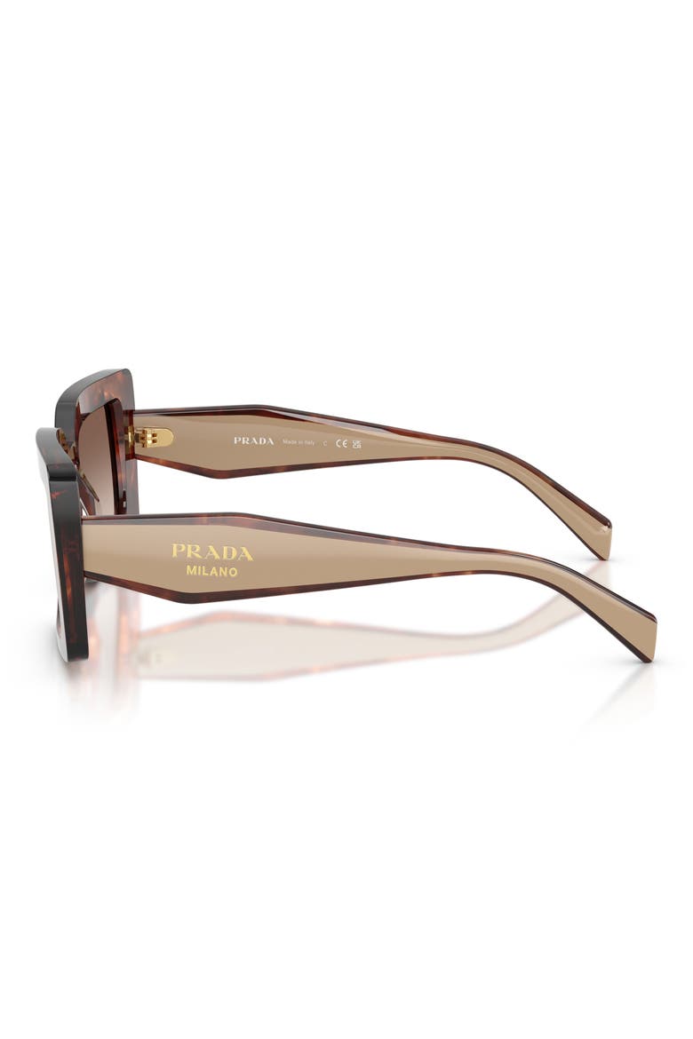52mm Rectangular Sunglasses, Alternate, color, CARAMEL TORTOISE / BROWN