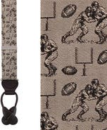 Trafalgar Field Goal Football Themed Novelty Silk Button End Suspenders