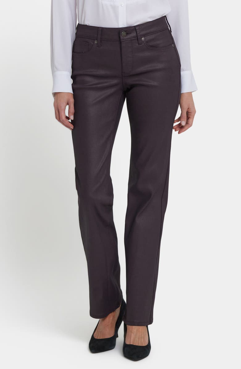 NYDJ Marilyn Coated Straight Leg Jeans, Alternate, color, Fig Coated