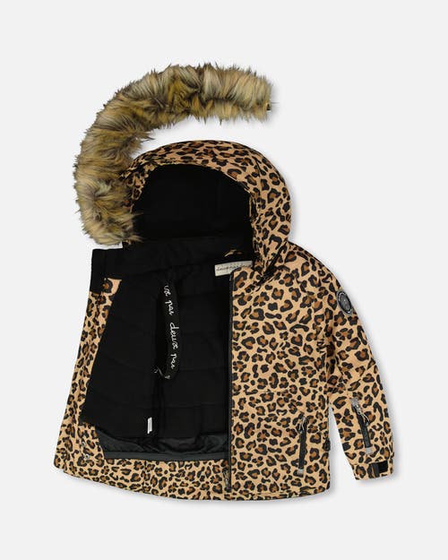 Deux Par Deux Two-piece Play Snowsuit With Animal Jacket In Multi