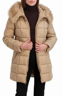 Tahari Brie Faux Fur Puffer Coat