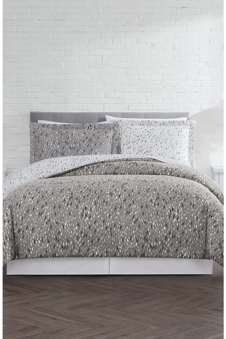 Luxury Premium Collection Oversized Comforter Set, Alternate, color, BOTANICAL LEAVES GREY