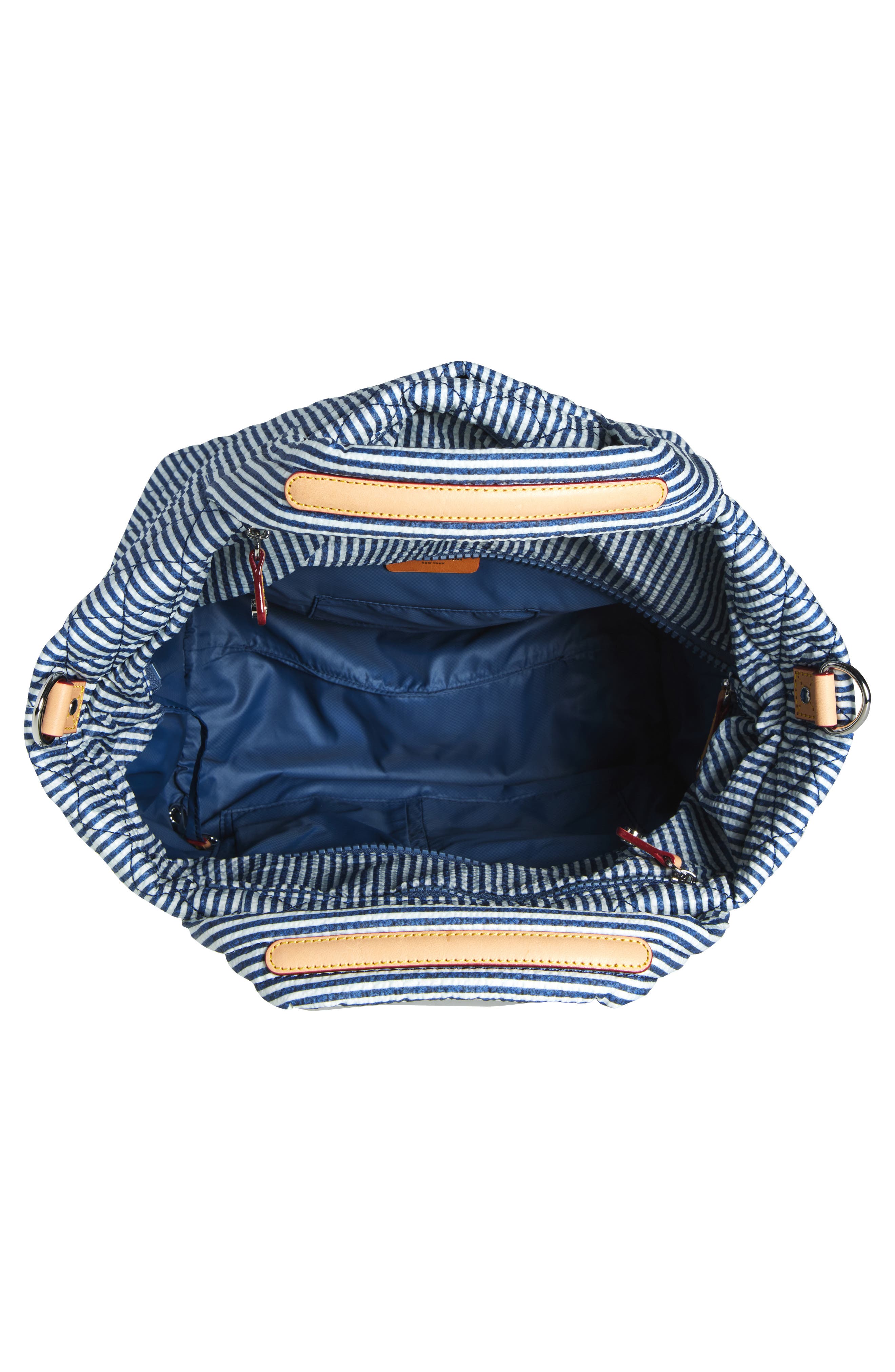 MZ Wallace Small Metro Deluxe Quilted Seersucker Tote, Alternate, color, Seersucker