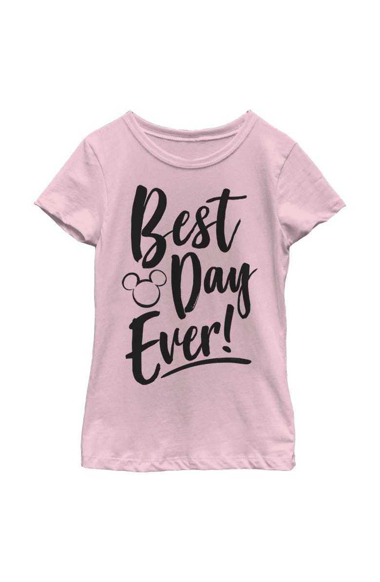 Mickey & Friends Girl's Mickey & Friends Mickey Mouse Best Day Ever  Graphic T-Shirt, Main, color, Light Pink
