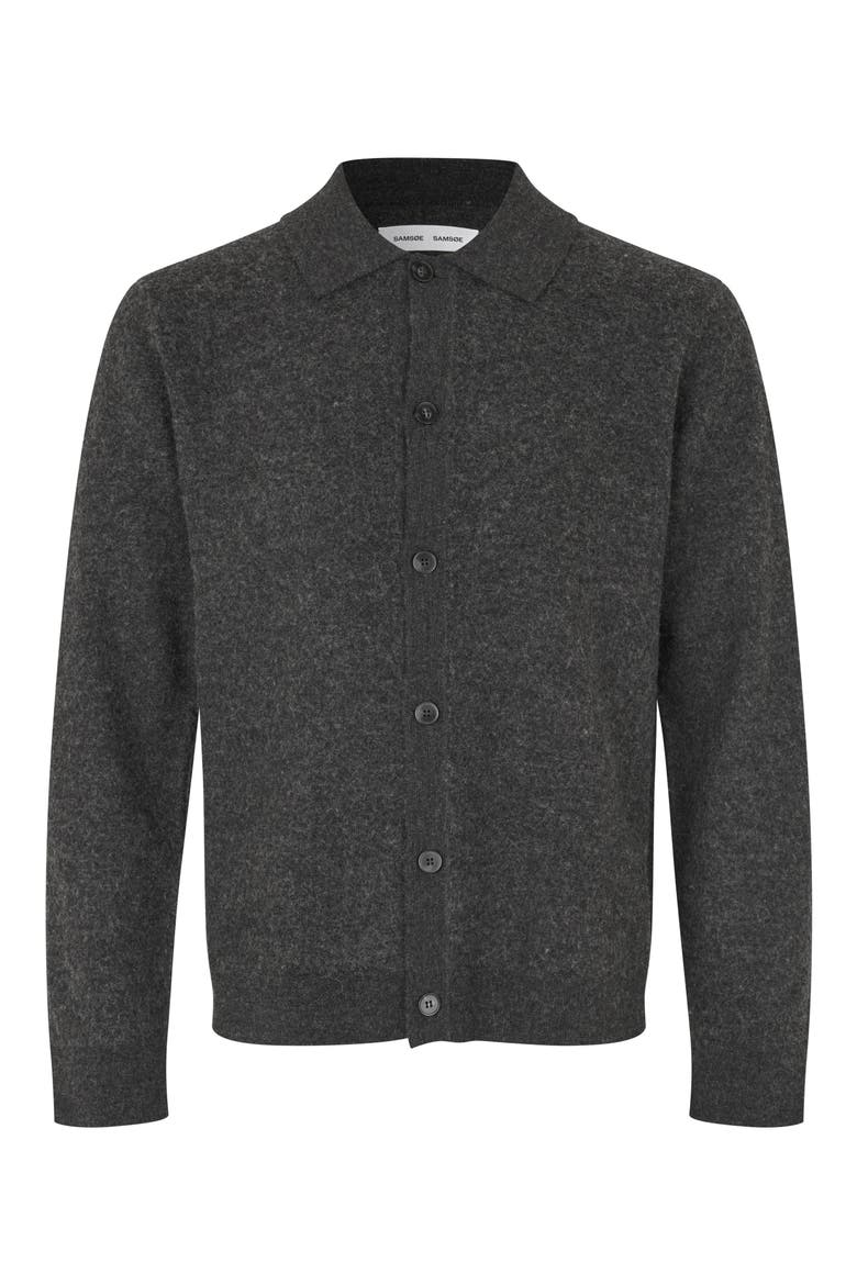Sarichard Merino Wool Cardigan, Alternate, color, DARK GREY MEL.