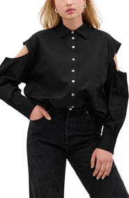 Marcella Downtown Cold Shoulder Button-Up Shirt