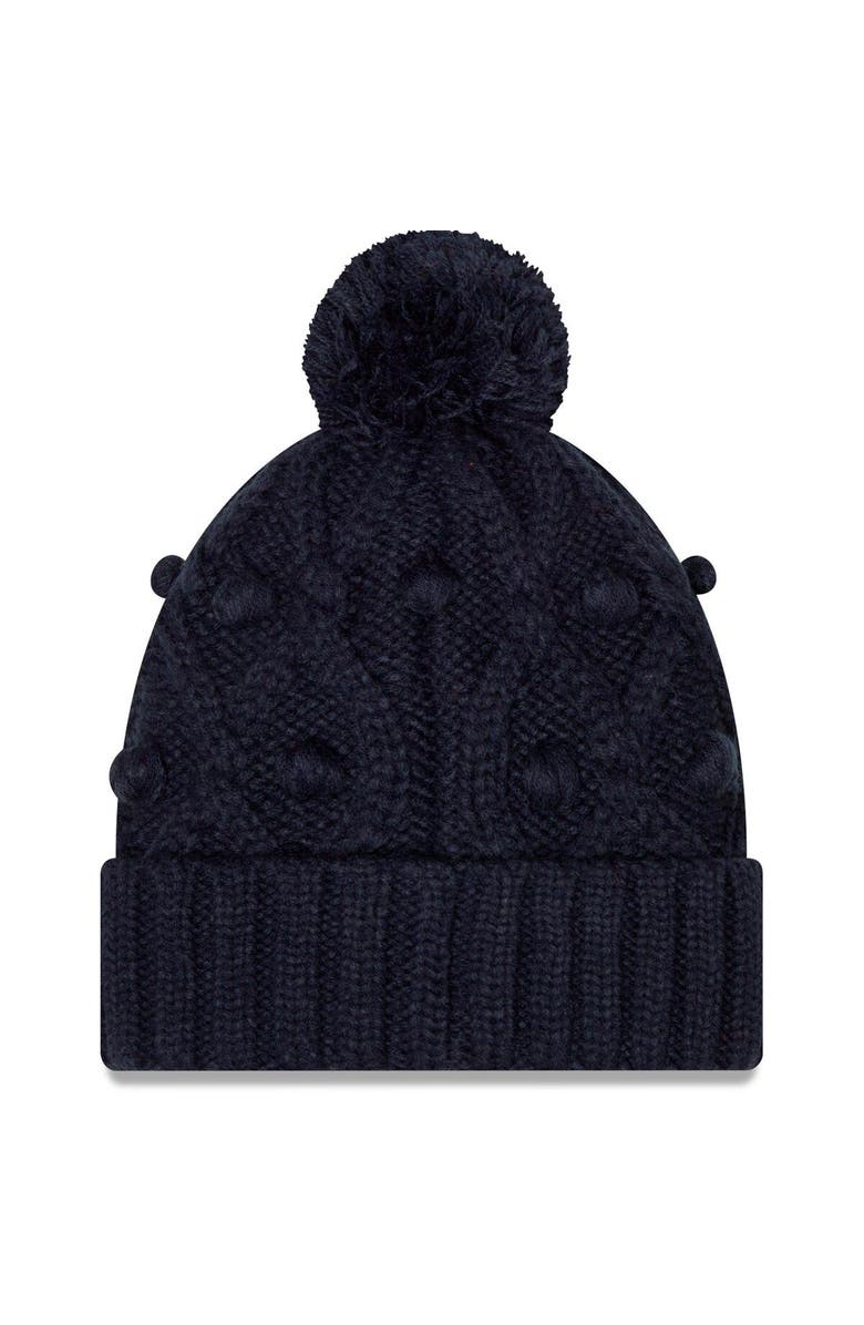 New Era Girls Youth New Era Navy Chicago Bears Toasty Cuffed Knit Hat with Pom, Alternate, color, Navy