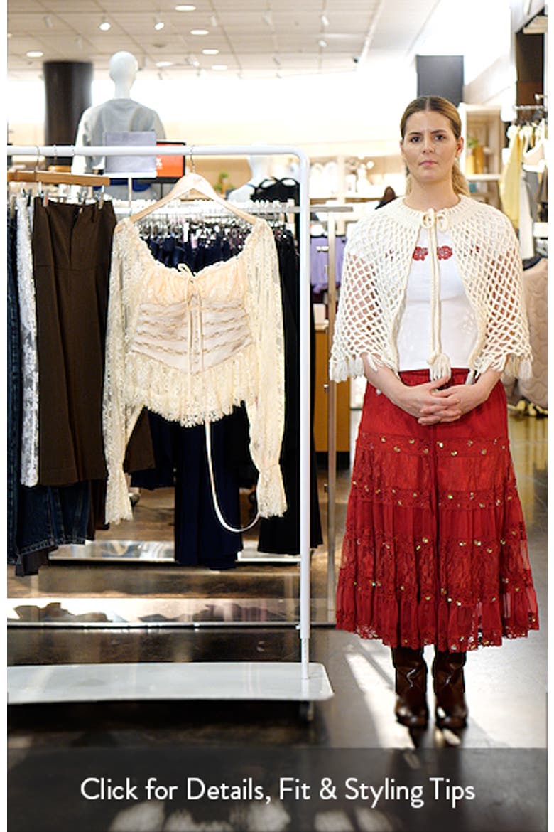 Cara Balloon Sleeve Crop Lace Top video