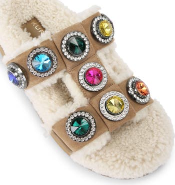 Orson Crystal Teddy Genuine Shearling Lined Sandal