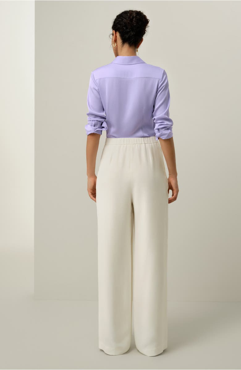 Lilysilk Heavy-Weight Silk Crepe Wide-Leg Pant, Alternate, color, Natural White