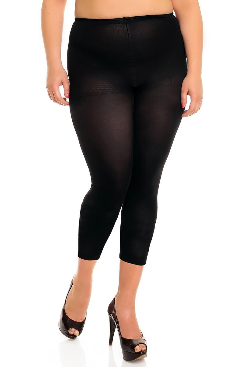 Glamory Hosiery Velvet 80 Leggings, Alternate, color, Black