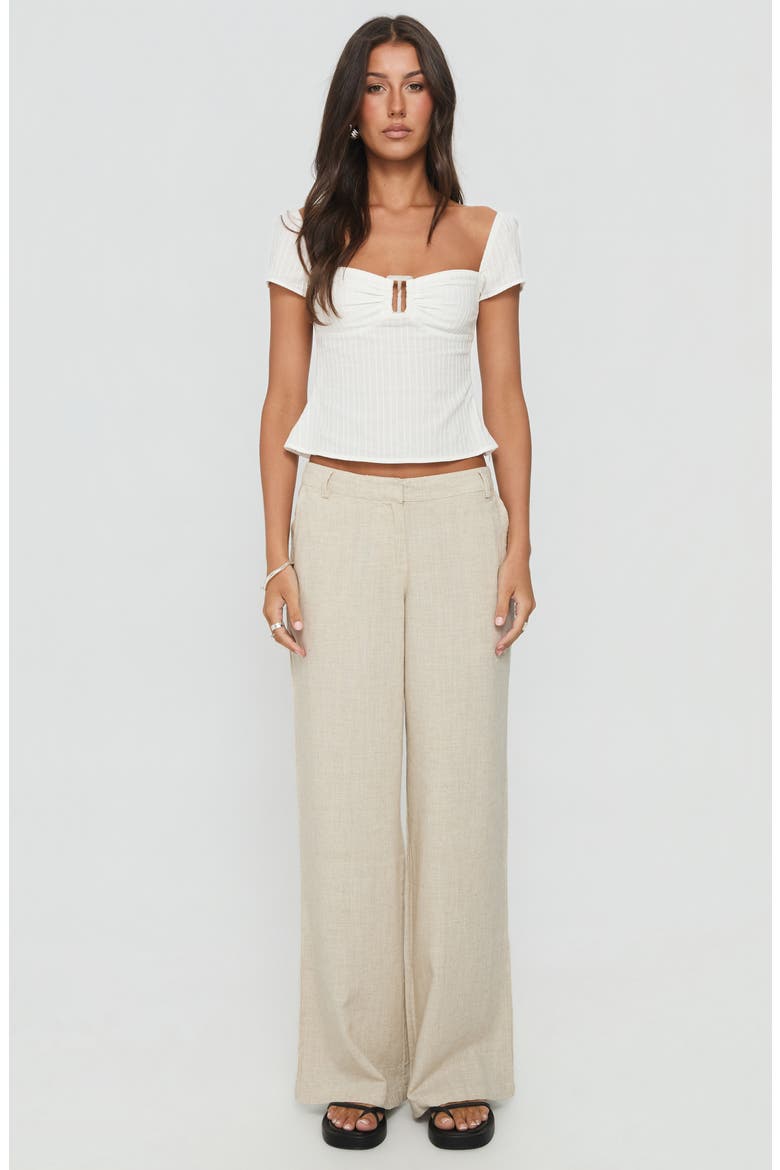 Syrena Low Rise Wide Leg Pants, Alternate, color, NATURAL