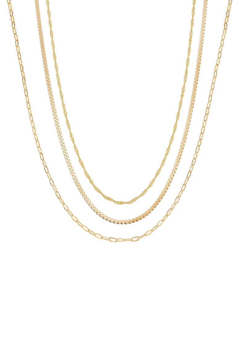 18K Gold Plated Sterling Silver Bestselling Modern Necklace Set Gift Idea, Main, color, Gold