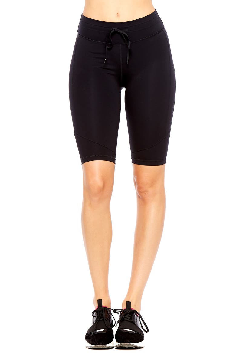 Matte Spin Biker Shorts, Main, color, BLACK