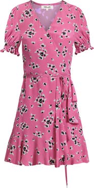Diane von Furstenberg Emilia Floral Puff Sleeve Wrap Dress