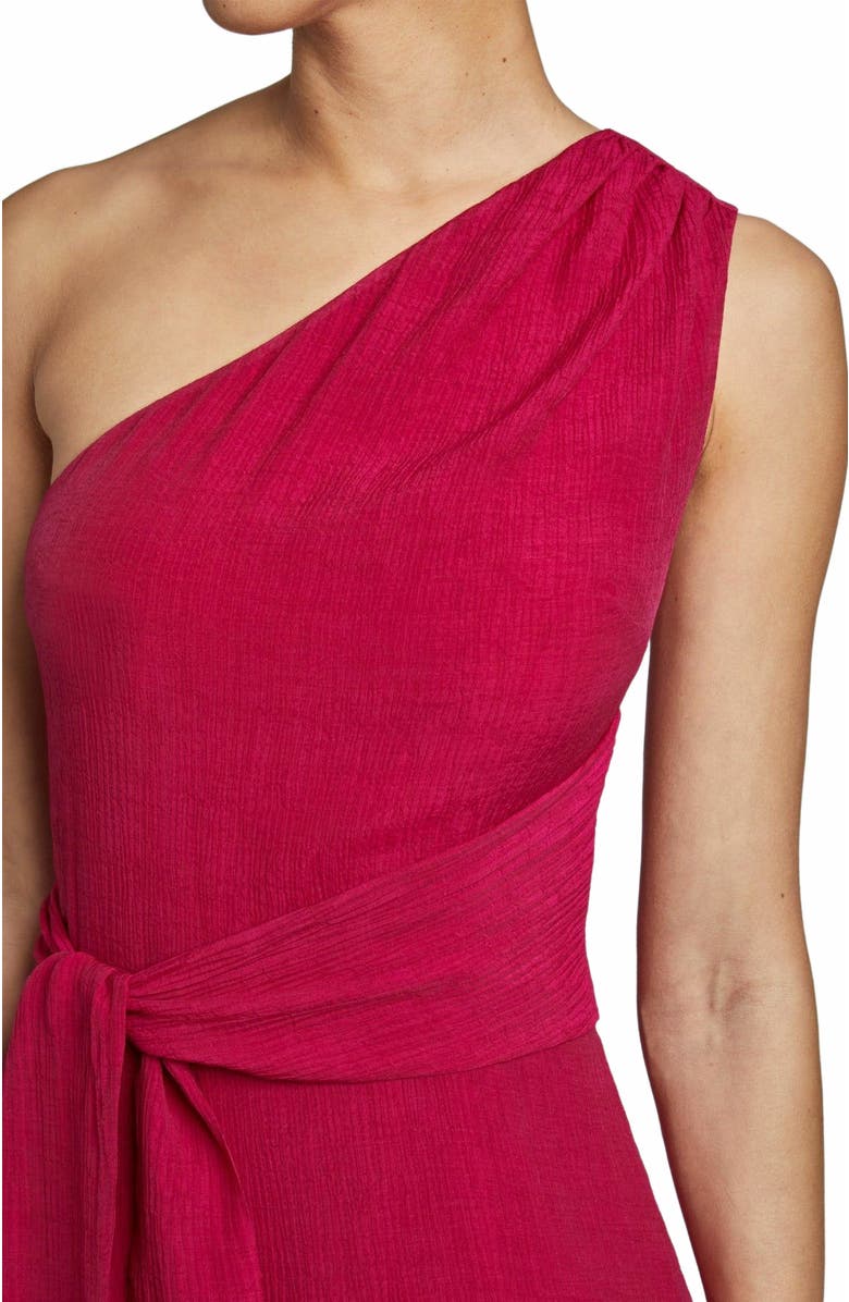 Santorelli Regana One-Shoulder Sleeveless Faux Wrap Dress, Alternate, color, Raspberry