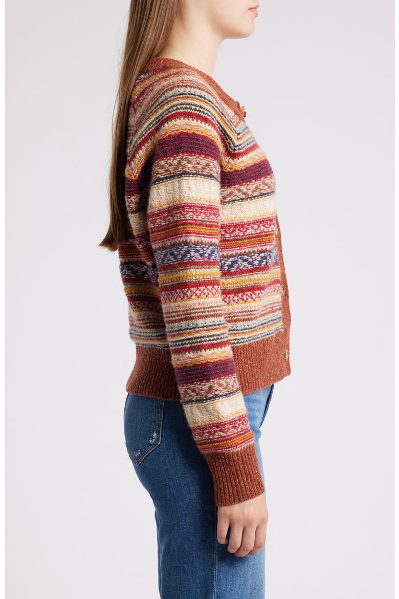 Fair Isle Wool Blend Cardigan, Alternate, color, ORCHARD FAIRISLE