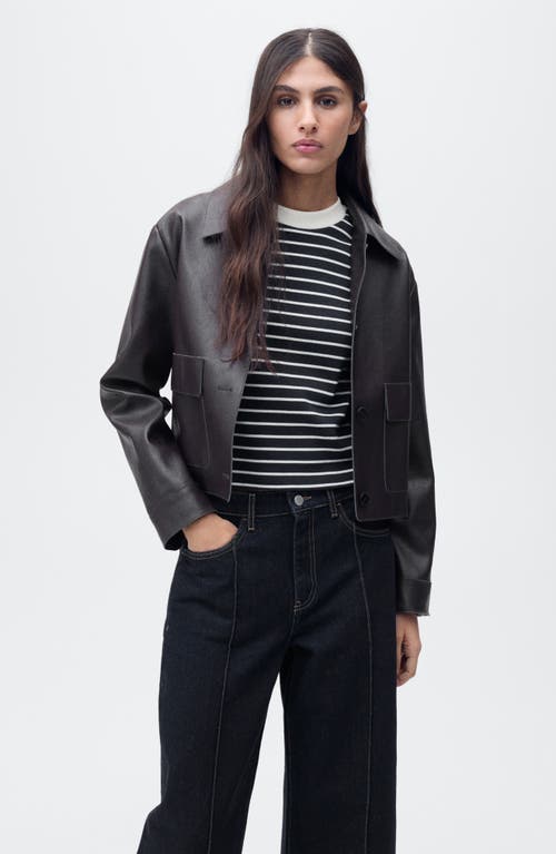 Mango Seamed Crop Wide Leg Jeans