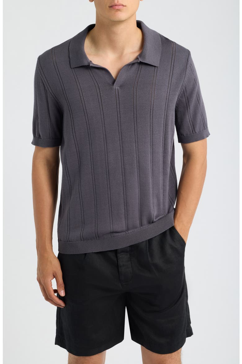 Lolo Drop Needle Sweater Polo, Main, color, ASH